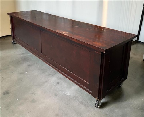 Vintage 10' Store Counter Display Table, Industrial General Store Cabinet, A