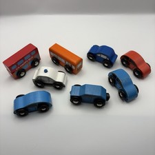 Wooden Train Track Road Vehicles Bundle Cars Bus Police BRIO Compatible