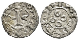 FITZ FRANCE Crussades MELGUEIL DENIER SILVER Anonymous 17mm 1.13g AWE1397