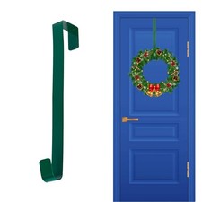 Christmas Metal Wreath Hanger Over Door Hook 30cm - Green