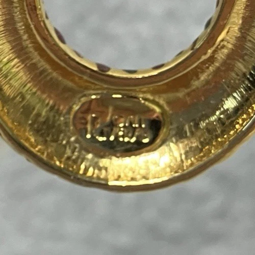 Pendientes de clip modernos retirados Joan Rivers esmalte enchapado en oro amarillo Foto 4 de 4