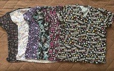 Lot Of 6 Women  s Scrub Tops