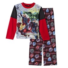 Marvel Avengers Boys Pajama Set Size 4 Sleep PJs Long Sleeve 2pc New Fast Ship