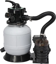 10" Sand Filter Above Ground with 1/3HP Pool Pump 2087GPH Flow 6-Way Valve Gray