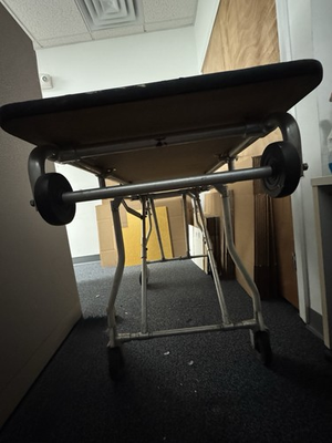 #ad Ferno Salesmaker 289 Folding Wheeled Gurney Stretcher Metal Frame Padded Gray $1100.00
