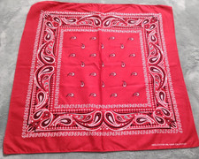 Red Bandana Paisley 100 cotton RN 13960 COLORFAST 21x21 Inches