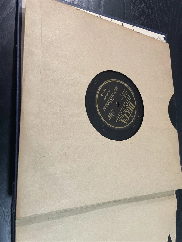 Al Jolson- Souvenir Album-  4x Shellac 10" 78 RPM Record Album - Decca A-575 Foto 4 de 4