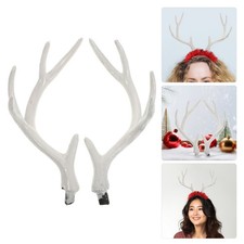 White Simulation Plastic Deer Antlers Decor Christmas Horm Headband Realistic