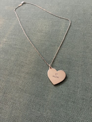 Tiffany & Co Mom Medium Heart Tag Pendant in Sterling Silver