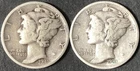 1941-S 1943 S MERCURY 10 CENT 90% SILVER DIME LOT 2 pcs