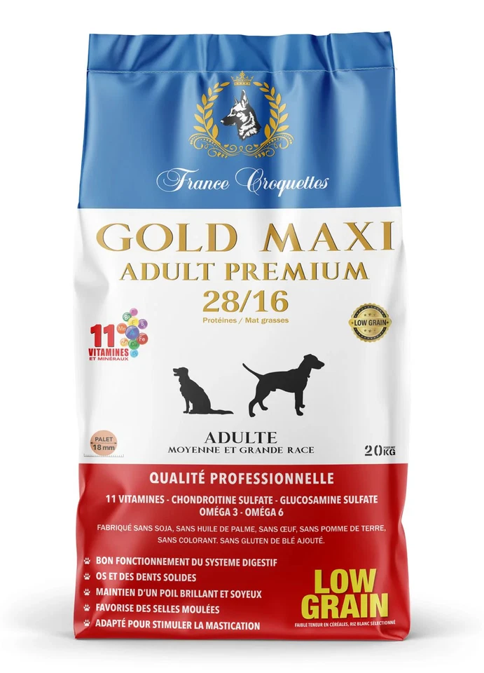 CROQUETTE POUR CHIEN Gold Adult Premium 28/16 MAXI FRANCE CROQUETTES - Bild 2 von 2