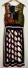 Archival Dolce & Gabbana Spliced Geometric Silk Sleeveless Dress IT 42