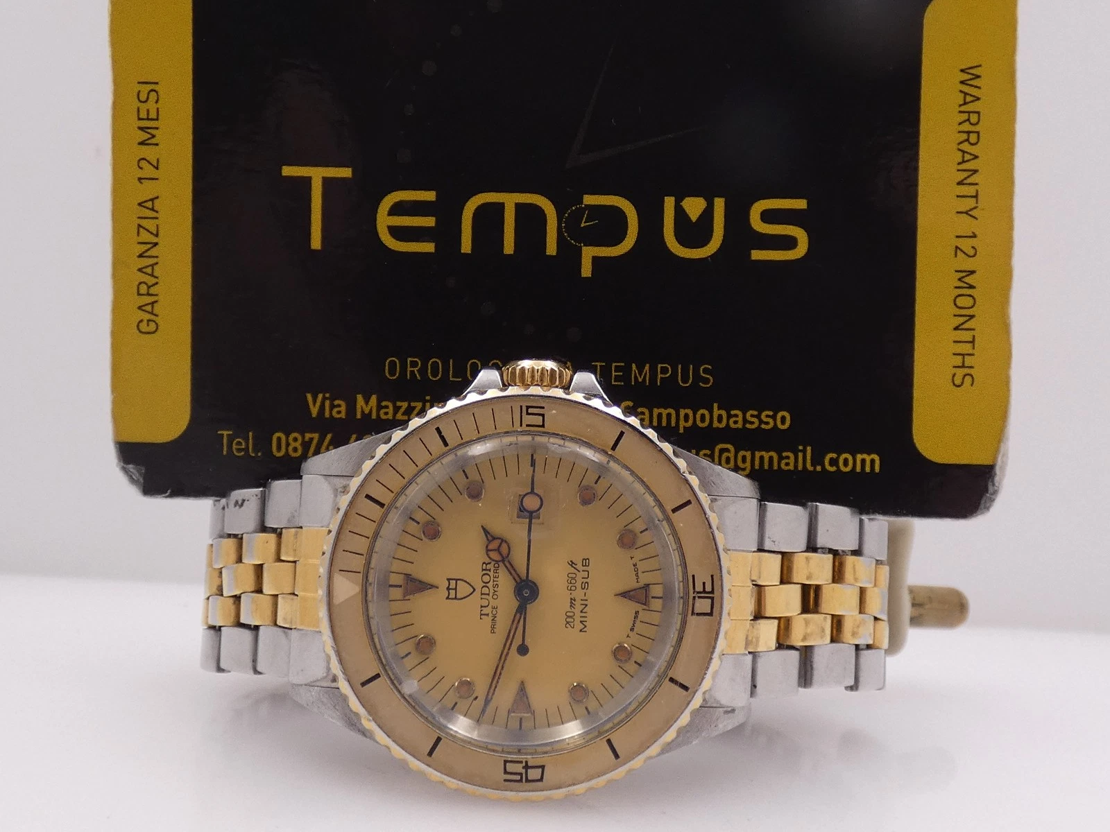 Rolex — TUDOR MINI-SUB PRINCE DATE 94401 BY ROLEX NIPPLE DIAL AUTOMATIC STEEL WATCH