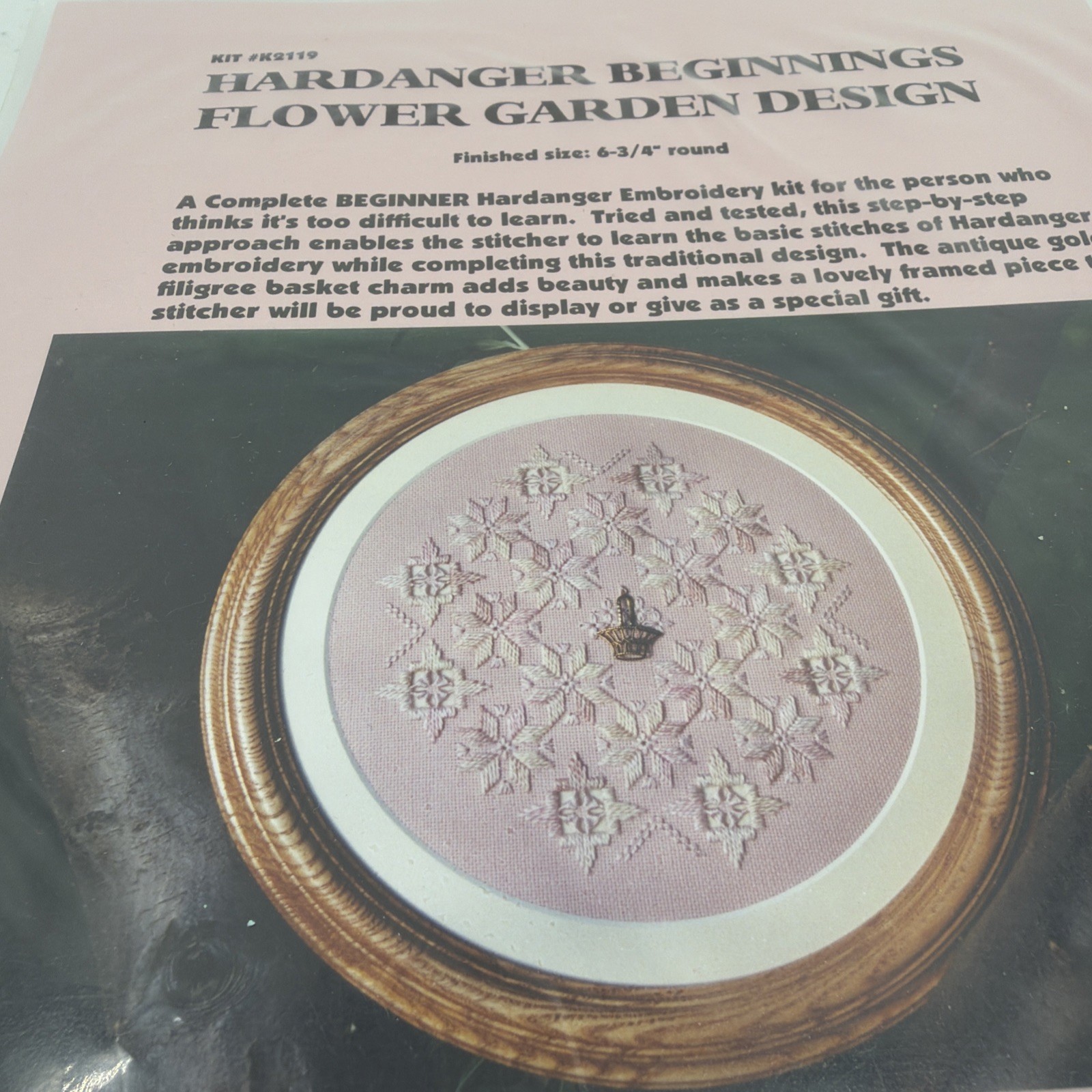 Nordic Needle Hardanger Beginnings Flower Garden Design Kit #K2119 Vtg