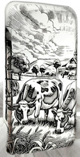 10 ozt 999 Fine Silver Art Bar- THE FARM - ADAMO TECHNE - Limited Edition 102.40 per troy oz