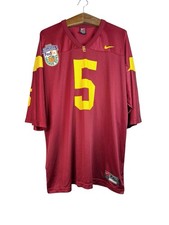 Vintage Nike USC Trojans #5 Reggie Bush Jersey 2005 FedEx Orange Bowl Patch XXL