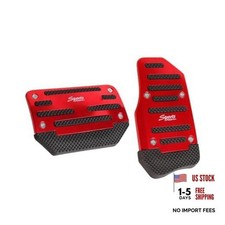Car Pedal Pads Set, Alloy Brake Accelerator Pedal Covers, Non-slip 2 PCS Red