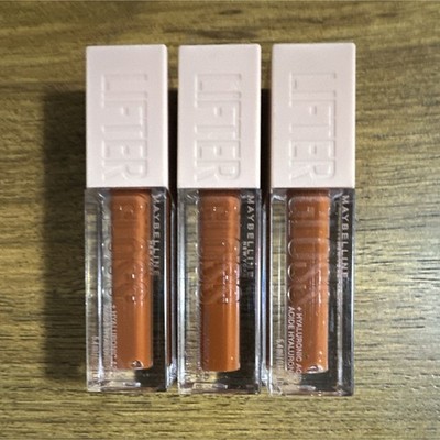 Maybelline New York Lifter Gloss 030 Caramel Hyaluronic Acid Lip Gloss 3-Pack