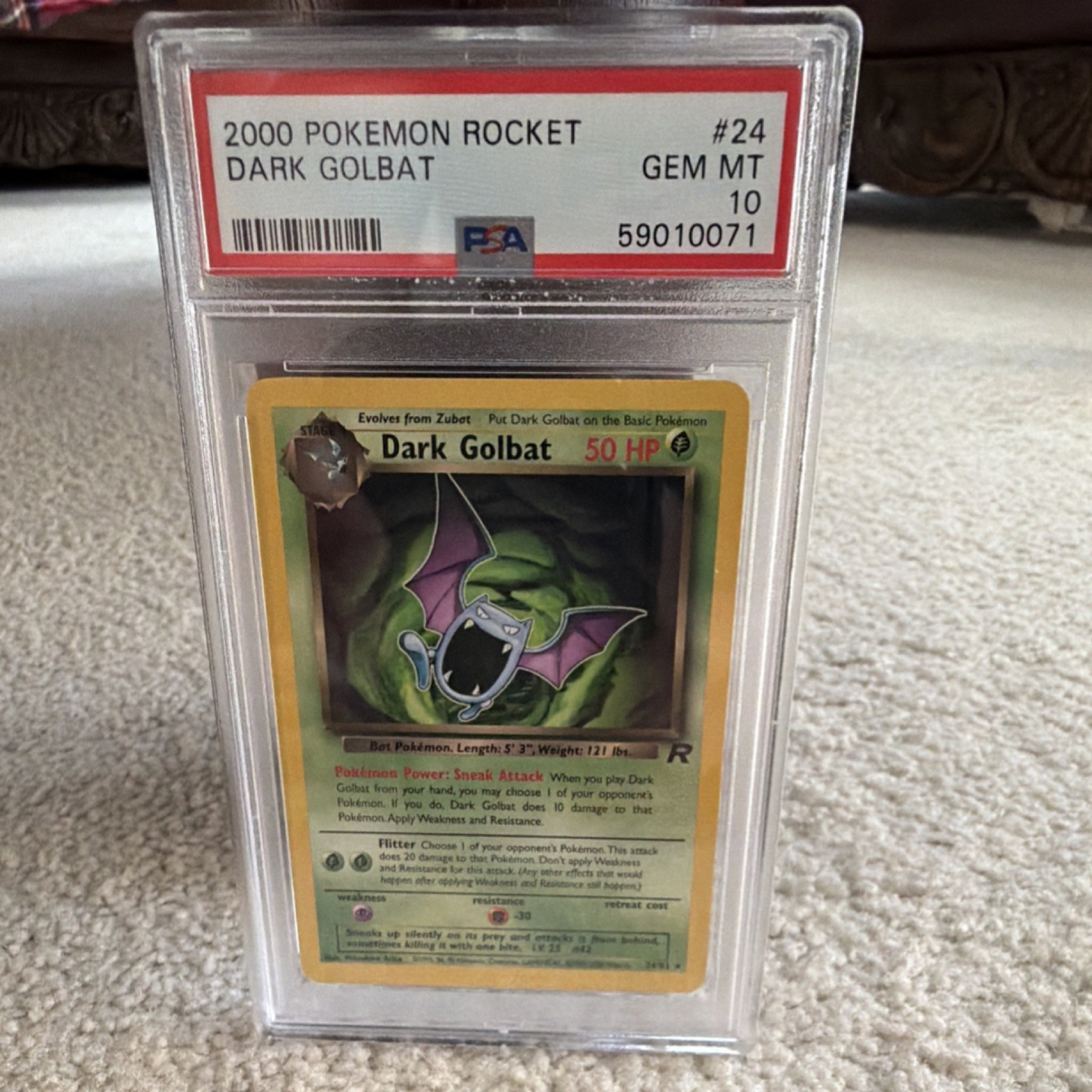 2000 Pokémon Team Rocket #24 Dark Golbat PSA 10