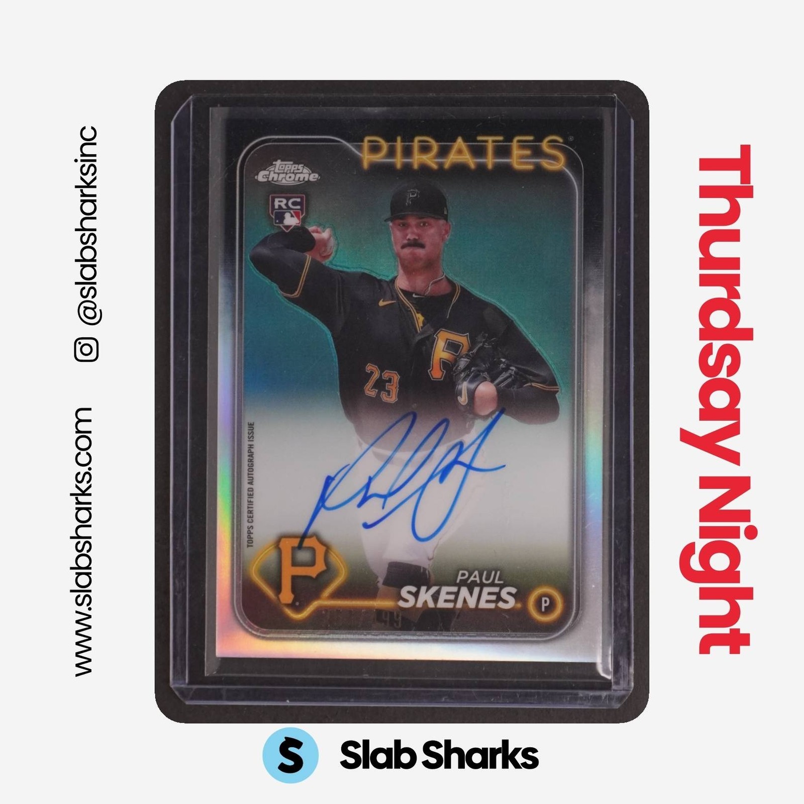 2024 TOPPS CHROME UPDATE #RA-PS PAUL SKENES AUTO REFRACTOR RC ROOKIE /499