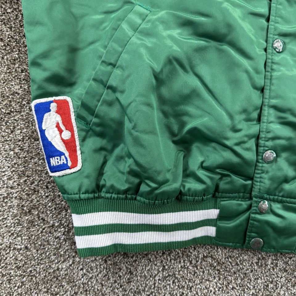 Винтажная мужская куртка Boston Celtics большой размер стартер NBA атласная зеленая 80-е 90-е - Изображение 3 из 4