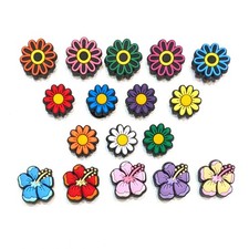 FLOWER SHOE CHARMS Pack of 17 Floral Set Lot Gift For Teen/Adult Fits Crocs 