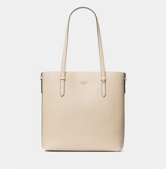 Kate Spade Juliette Leather Medium Light Sand Tote (KN188) Laptop