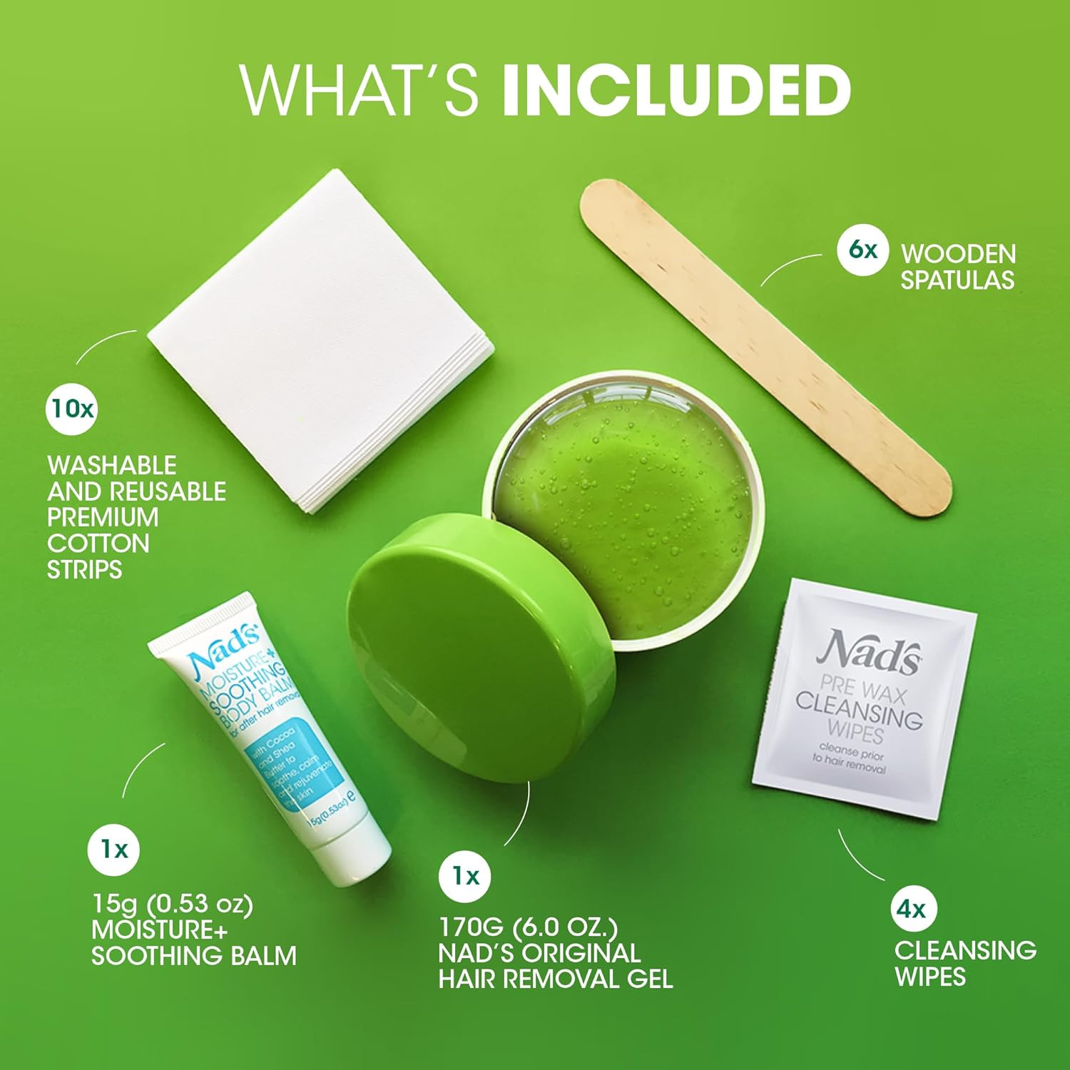 Original Natural Hair Removal Gel Wax Kit, Waxing Kit for Full Body, Hair Remova