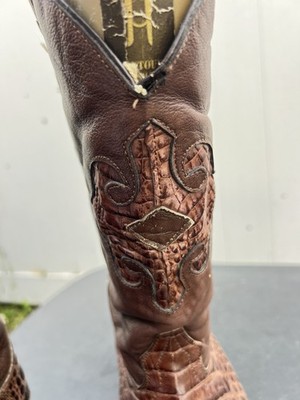 Sedona West Brown Exotic Alligator Cowboy Western Boots Size  display picture 3