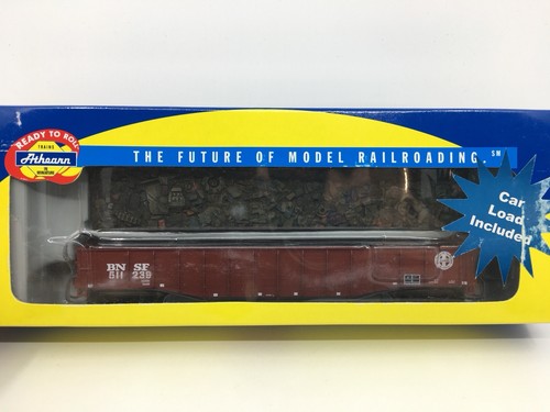 Coche góndola HO Athearn RTR 74855 BNSF 50’ #511239 con ruedas metálicas de carga | Condition: Used
