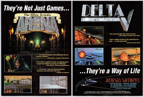 Elder Scrolls Arena & Delta V - PC - Vintage Original Print Ad/Poster Promo 1994