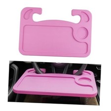 Car Steering Wheel Desk, 2 in 1 Auto Steering Wheel Tray for Food  Pink
