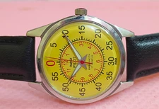 Vintage HMT Pilot Yellow  17 Jewels Movement Hand Winding Men's Wrist Watch