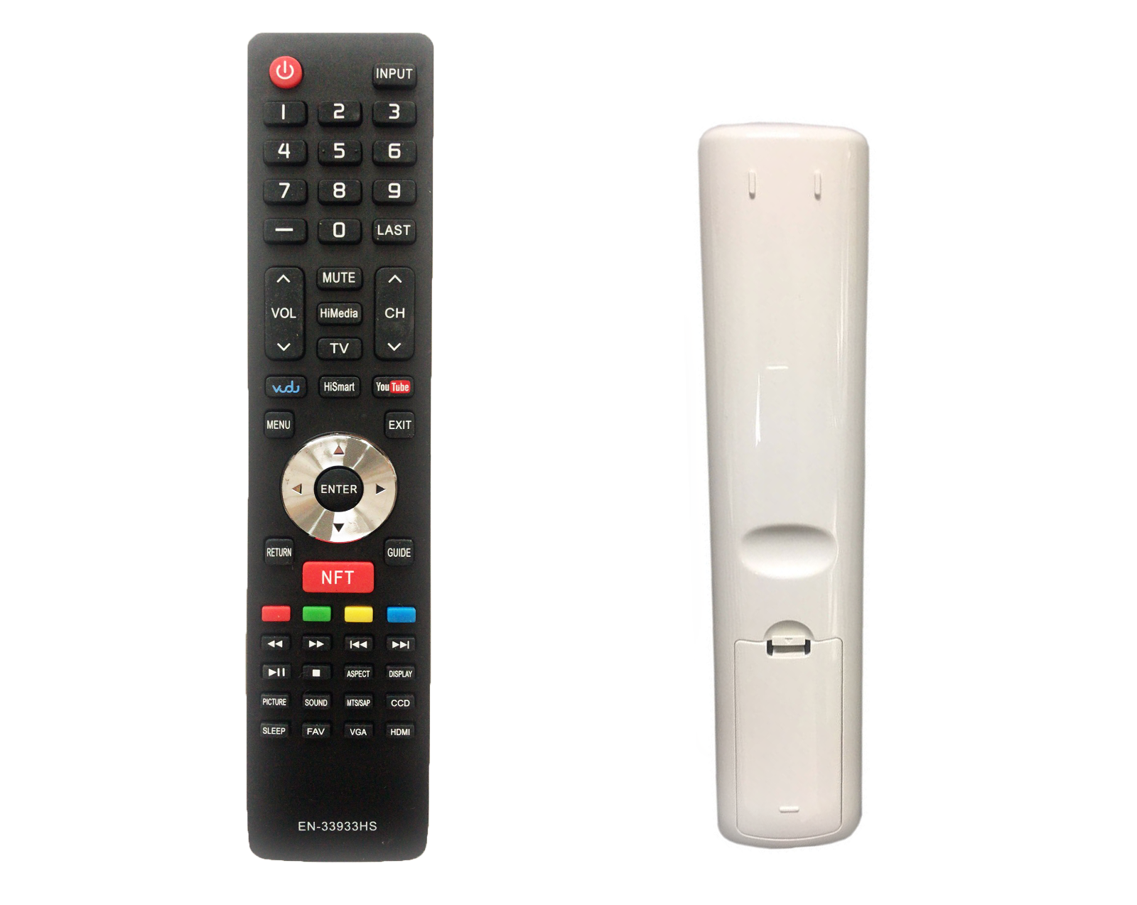 Hisense Smart TV Replacement Remote EN33933HS with Netflix YouTube VUDU App Buttons-image