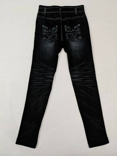 Women's Denim Jean Looking Leggings Soft Slim Stretch Jegging Elastic Pants - Picture 2 of 5