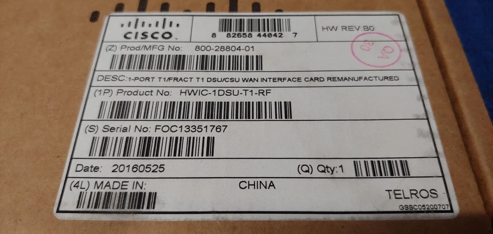 Cisco HWIC-1DSU-T1-RF DSU/CSU WAN Interface Card-BRAND NEW - Image 2 of 4