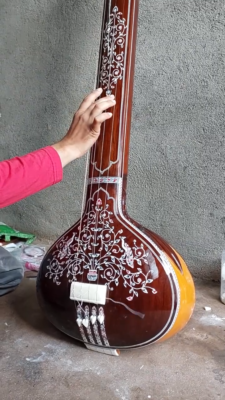 Tanpura Plat Professionnel 5 Cordes 48 Pouces, Bois Tunwood, Fabrication Inde