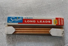 Vintage Scripto 4" Long Lead Black No. E 430 For Mechanical Pencil In Wooden Box