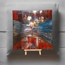 (Video Available Now) Modern Orig Abstract Glowing Acrylic Painting Canvas 20x20