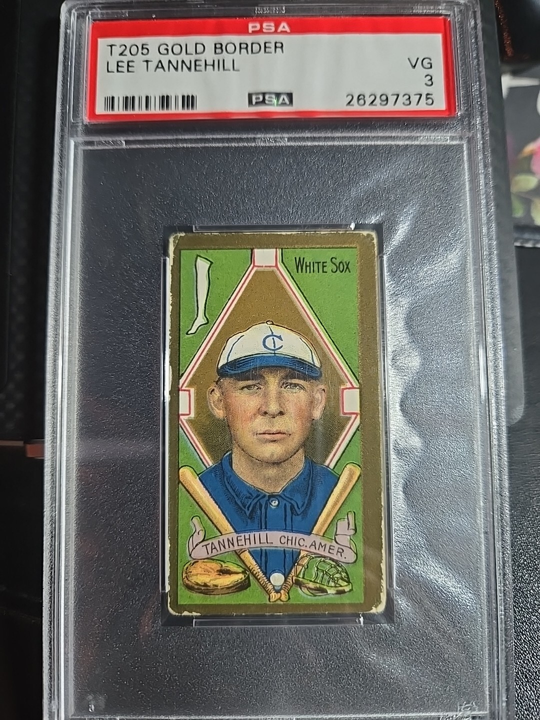 1911 T205 Gold Border Lee Tannehill PSA 3 VG White Sox 7375