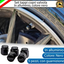 SET TAPPI COPRI VALVOLA COPRIVALVOLA TAPPINI FIAT SEICENTO IN ALLUMINIO NERO