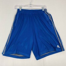 Adidas Basketball Shorts Youth Medium Blue/Gray Pockets Active wear Drawstring