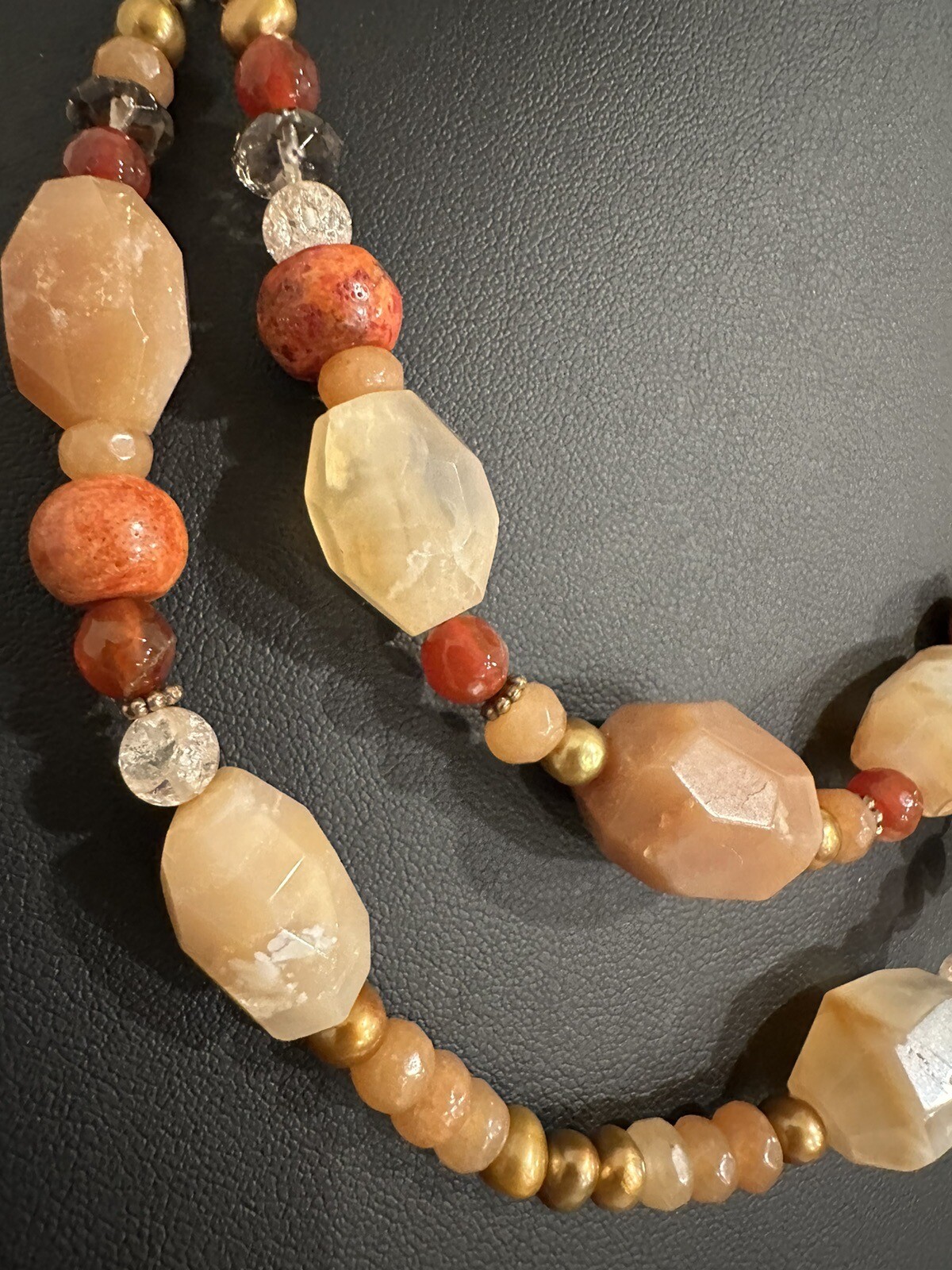 Barse  Multi-Gemstone Statement 2 Strand Gold Ton… - image 2