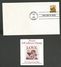 FIRST CLASS LETTER RATE LOVE FIRST DAY OF ISSUE FEB 1,1995 VALENTINES DAY 
