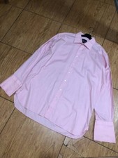 AQUASCUTUM Mens Shirt Pink Long Sleeve Button Up Smart Formal Work 43CM 17