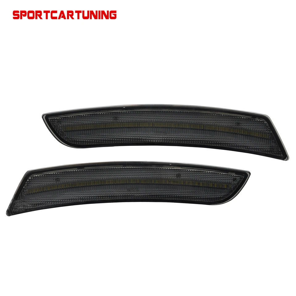 2X Smoked Front LED Side Marker Light Amber For 2015-2019 Cadillac ATS CTS CTS-V Foto 3 de 4