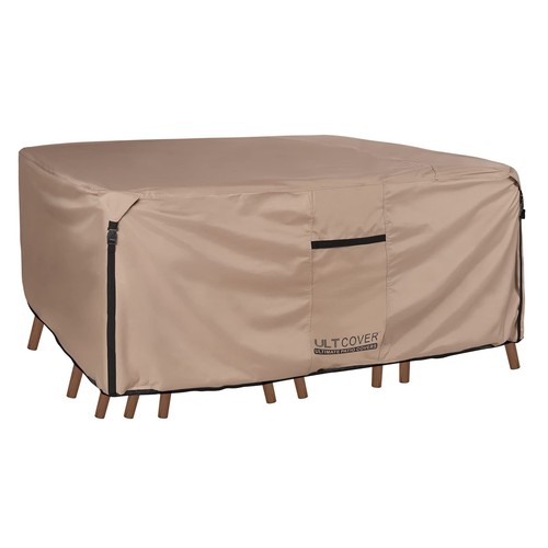 ULTCOVER Rectangular Patio Heavy Duty Table Cover 600D Tough Canvas