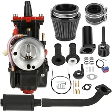 PWK 24mm Carburetor Exhaust Pipe Throttle Cable Kit For CT200U BT200X Mini Bike