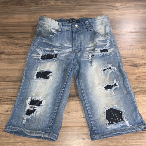 Lot Of 3 Boys Size 14 Bermuda Shorts Slim Fit Distressed Ripped - Picture 2 of 10