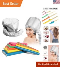 Salon-Quality 42 PCS Flexi Hair Curlers with Washable Dryer Bonnet for Home Use